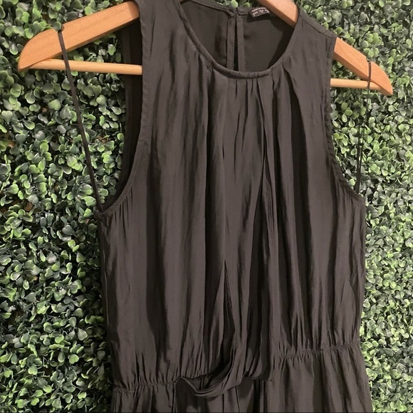 Zara Basic Black Ruched Gathered Sheer Blouse - Picture 2 of 5